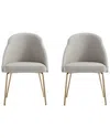 Manhattan Comfort Set Of 2 Gracie Modern Leatherette Dining Chairs With Steel  Legs