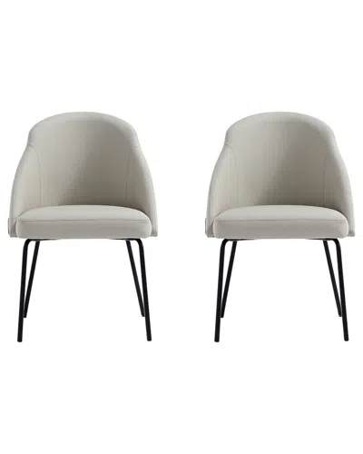 Manhattan Comfort Set Of 2 Gracie Modern Leatherette Dining Chairs With Steel  Legs