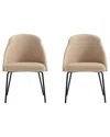 Manhattan Comfort Set Of 2 Gracie Modern Leatherette Dining Chairs With Steel  Legs