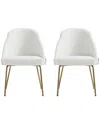 Manhattan Comfort Set Of 2 Gracie Modern Leatherette Dining Chairs With Steel  Legs