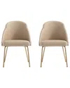 Manhattan Comfort Set Of 2 Gracie Modern Leatherette Dining Chairs With Steel  Legs
