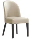 Manhattan Comfort Set Of 2 Hillman Leatherette & Velvet Dining Chairs With  Beech Wood Legs In Neutral