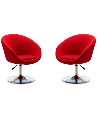 Manhattan Comfort Set Of 2 Hopper Swivel Adjustable Height Chairs