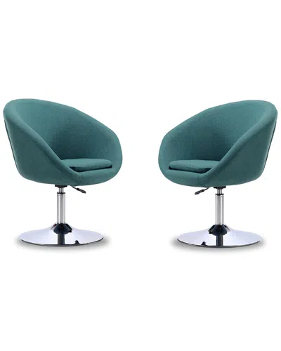 Manhattan Comfort Hopper Swivel Adjustable Height Chair In Sky Blue