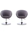Manhattan Comfort Set Of 2 Hopper Swivel Adjustable Height Chairs