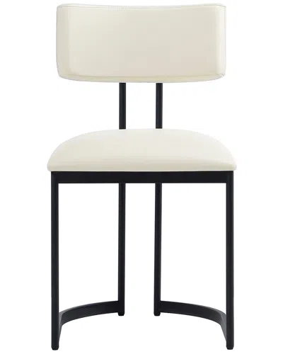 Manhattan Comfort Set Of 2 Juno Metal Vegan Leather Side Chairs In Multi