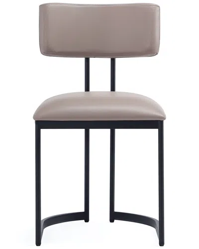 Manhattan Comfort Set Of 2 Juno Metal Vegan Leather Side Chairs In Multi