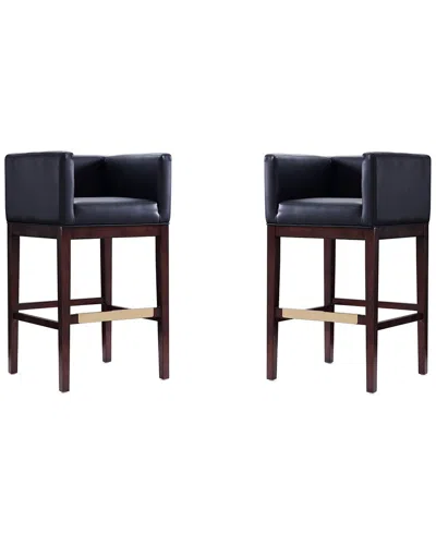 Manhattan Comfort Set Of 2 Kingsley Bar Stools In Blue