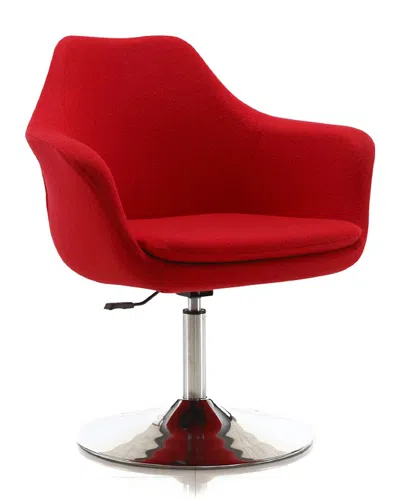 Manhattan Comfort Set Of 2 Kinsey Adjustable Height Swivel Accent Chairs In Red