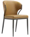 Manhattan Comfort Set Of 2 Kirsten Leatherette Dining Chairs With Metal Legs