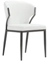 Manhattan Comfort Set Of 2 Kirsten Leatherette Dining Chairs With Metal Legs In White