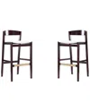 Manhattan Comfort Set Of 2 Klismos Bar Stools