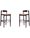 Manhattan Comfort Set Of 2 Klismos Bar Stools