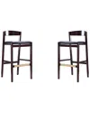 Manhattan Comfort Set Of 2 Klismos Bar Stools
