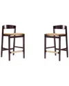 Manhattan Comfort Set Of 2 Klismos Counter Stools