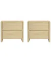 Manhattan Comfort Set Of 2 Linda Modern Nightstands (2-drawer) In Neutral