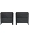 Manhattan Comfort Set Of 2 Linda Modern Nightstands (2-drawer) In Black