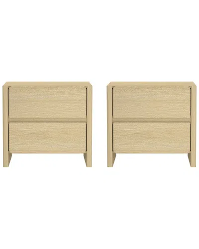 MANHATTAN COMFORT MANHATTAN COMFORT SET OF 2 LINDA MODERN NIGHTSTANDS (2-DRAWER)