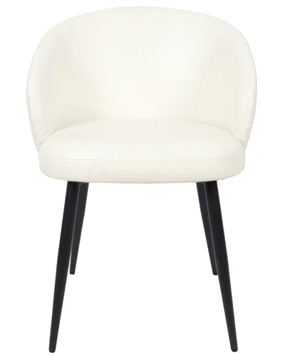 Manhattan Comfort Set Of 2 Looma Metal Vegan Leather Side Chairs In White