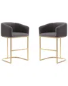 Manhattan Comfort Set Of 2 Louvre Counter Stools