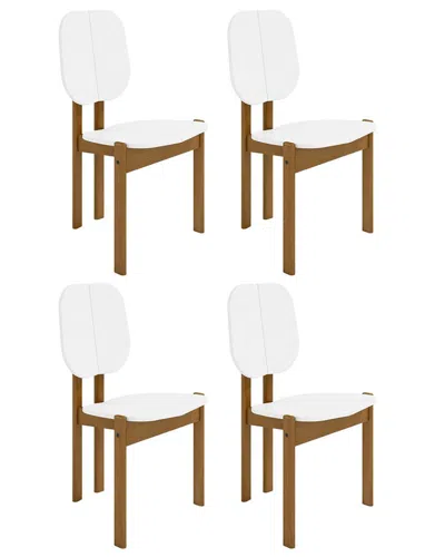 Manhattan Comfort Set Of 2 Mid-century Modern Gales Dining Chairs In White