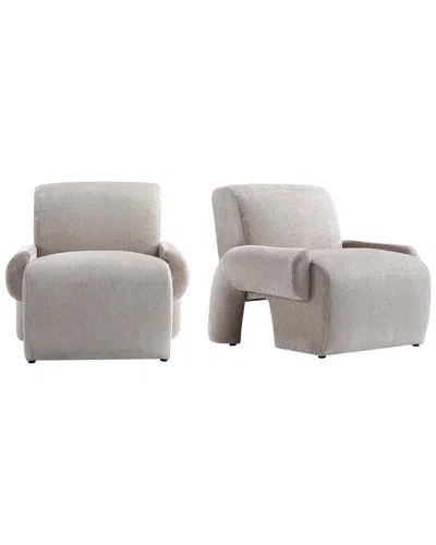 MANHATTAN COMFORT MANHATTAN COMFORT SET OF 2 MODERN VERANDAH CHENILLE ACCENT CHAIRS