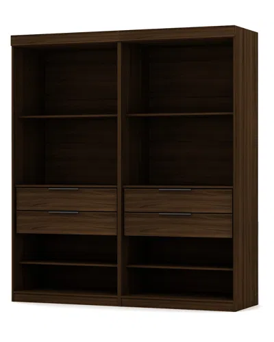Manhattan Comfort Set Of 2 Mulberry Open 2-sectional Closets In Brown