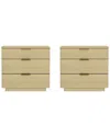 Manhattan Comfort Set Of 2 Payton Modern Nightstands With 6 Drawers