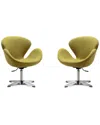 Manhattan Comfort Set Of 2 Raspberry Adjustable Swivel Chairs