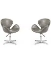 Manhattan Comfort Raspberry Faux Leather Adjustable Swivel Chair In