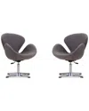 Manhattan Comfort Set Of 2 Raspberry Adjustable Swivel Chairs