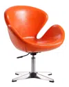 Manhattan Comfort Set Of 2 Raspberry Adjustable Swivel Chairs