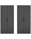 Manhattan Comfort Set Of 2 Rivington Modern Bookcase Cabinets (5-shelf) In Black