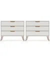 Manhattan Comfort Rockefeller Dresser - Set Of 2 In Off-white