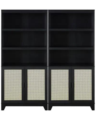 MANHATTAN COMFORT MANHATTAN COMFORT SET OF 2 SHERIDAN BOOKCASE CABINETS