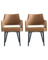 Manhattan Comfort Tremont Modern Leatherette Dining Arm Chair With Metal Legs