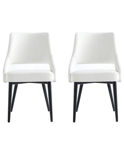 MANHATTAN COMFORT MANHATTAN COMFORT SET OF 2 TREMONT MODERN LEATHERETTE DINING CHAIRS WITH METAL  LEGS