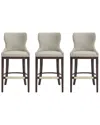 Manhattan Comfort Set Of 3 Blair Leatherette Barstools With Beech Wood Legs
