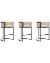 Manhattan Comfort Set Of 3 Cosmopolitan Bar Stools