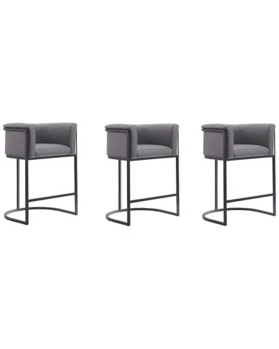 MANHATTAN COMFORT MANHATTAN COMFORT SET OF 3 COSMOPOLITAN COUNTER STOOLS