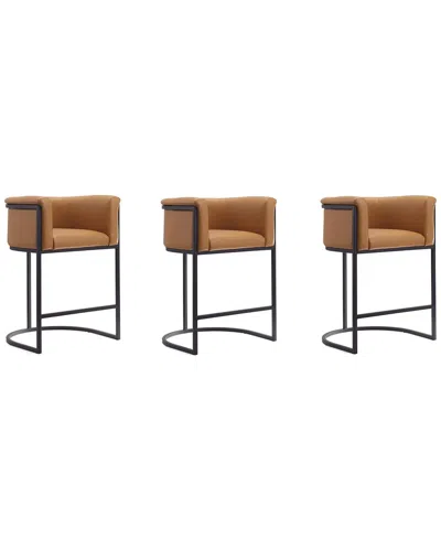 Manhattan Comfort Set Of 3 Cosmopolitan Counter Stools In Multi