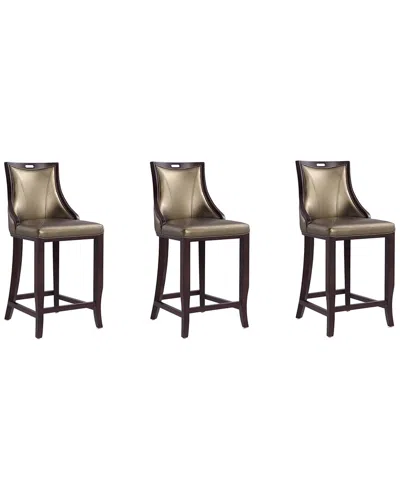 Manhattan Comfort Set Of 3 Emperor Bar Stools