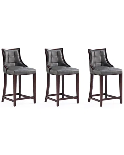 Manhattan Comfort Set Of 3 Fifth Avenue Counter Stools