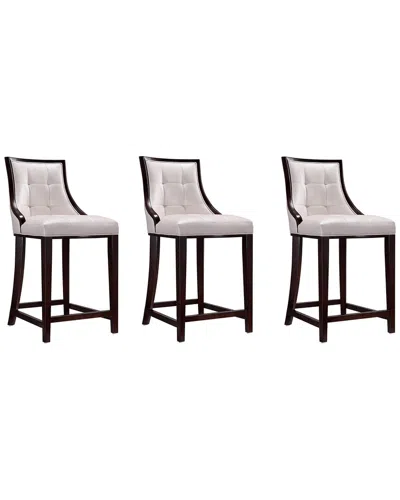 Manhattan Comfort Set Of 3 Fifth Avenue Counter Stools In Brown