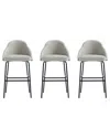 Manhattan Comfort Set Of 3 Gracie Modern Leatherette Barstools With Steel Legs