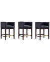Manhattan Comfort Set Of 3 Kingsley Counter Stools