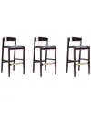 Manhattan Comfort Set Of 3 Klismos Bar Stools