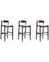 Manhattan Comfort Set Of 3 Klismos Bar Stools