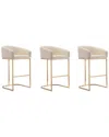 Manhattan Comfort Set Of 3 Louvre Counter Stools