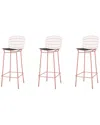 Manhattan Comfort Set Of 3 Madeline Barstools